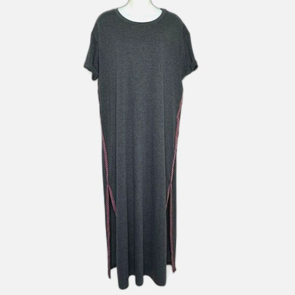 NATURAL LIFE FRANKIE KNIT MAXI DRESS HEATHER GRAY & PINK SIZE SMALL NWT - Picture 2 of 15